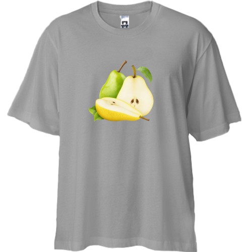 Футболка oversize со спелыми грушами в разрезе