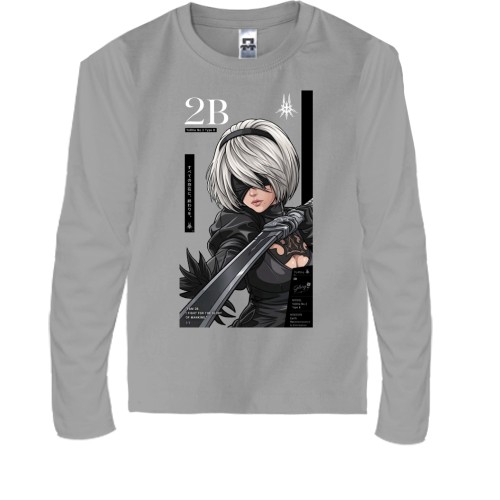 Детский лонгслив с персонажем 2B из NieR: Automata и мечом