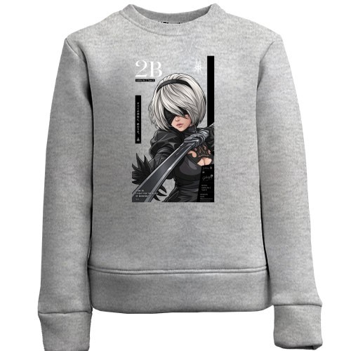 Детский свитшот с персонажем 2B из NieR: Automata и мечом