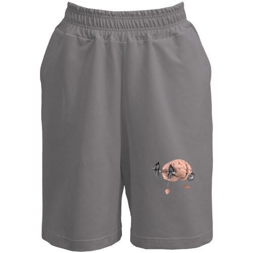 Чоловічі шорти із зображенням мозку, що тренується з гантелями