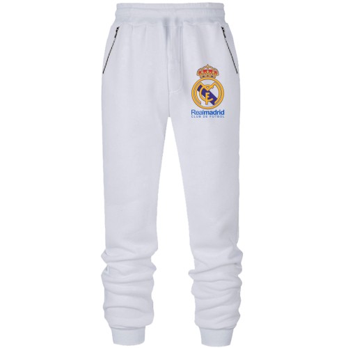 Чоловічі штани на флісі з кольоровою емблемою Real Madrid
