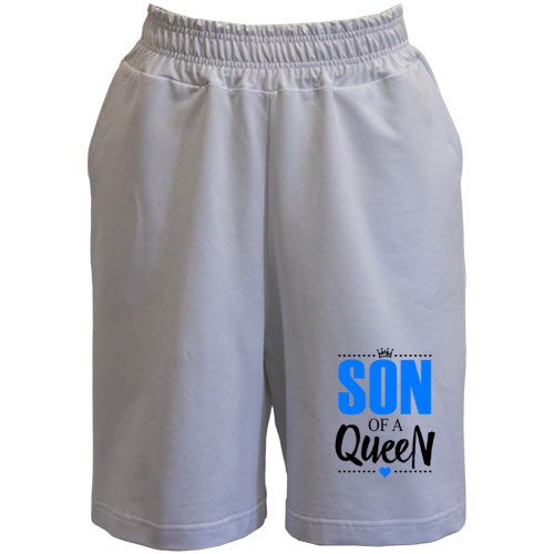 Чоловічі шорти з написом «SON OF A QUEEN», короною та маленькими сердечками
