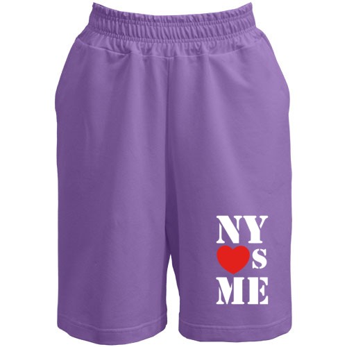Мужские шорты с красным сердцем и надписью «New york loves me»
