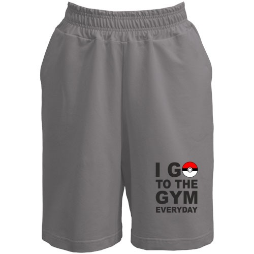 Мужские шорты с надписью «I GO TO THE GYM EVERYDAY» и покеболом