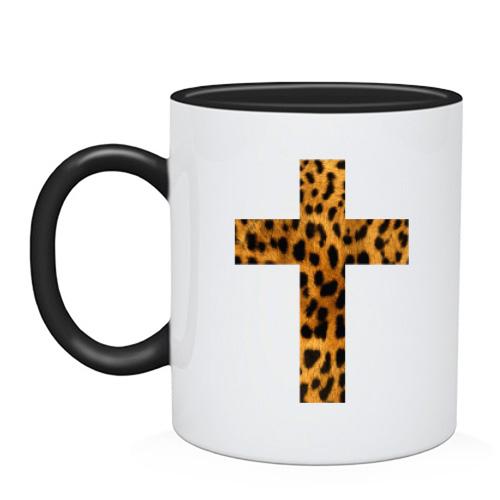Чашка с леопардовым крестом