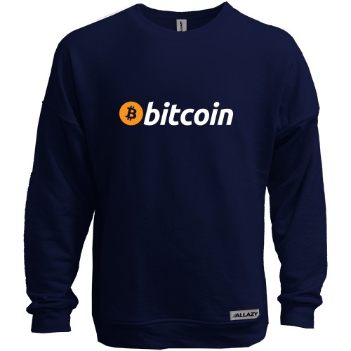Свитшот без начеса с логотипом и надписью «bitcoin»