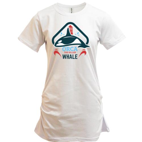 Подовжена футболка Orca the killer whale
