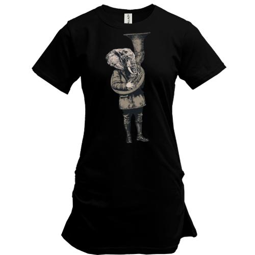 Подовжена футболка Слон хіпстер з трубою