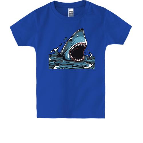 Дитяча футболка з акулою яка відкрила пащу