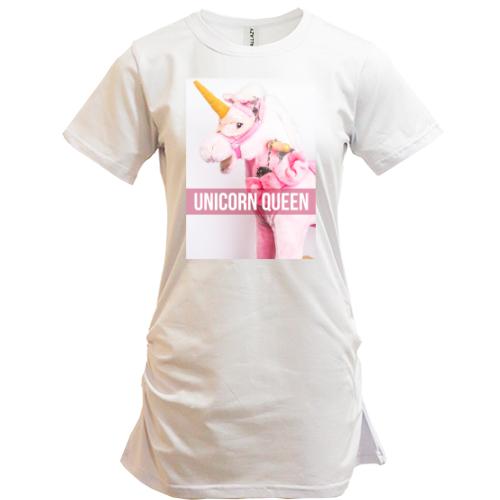Подовжена футболка Unicorn Queen