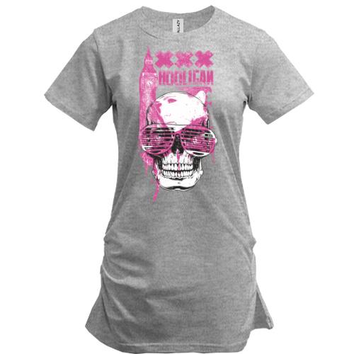 Подовжена футболка hooligan skull