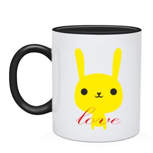 Чашка love зайчик