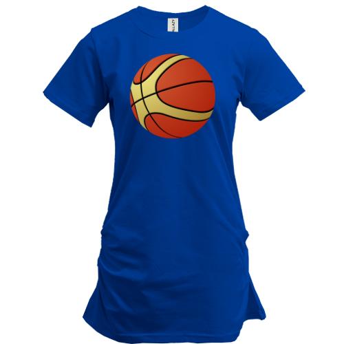 Подовжена футболка з реалістичним баскетбольним м'ячем