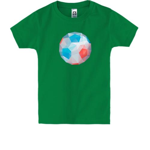 Детская футболка со стеклянным футбольным мячом