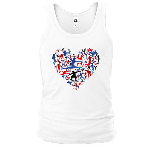 Майка с сердцем из видов спорта