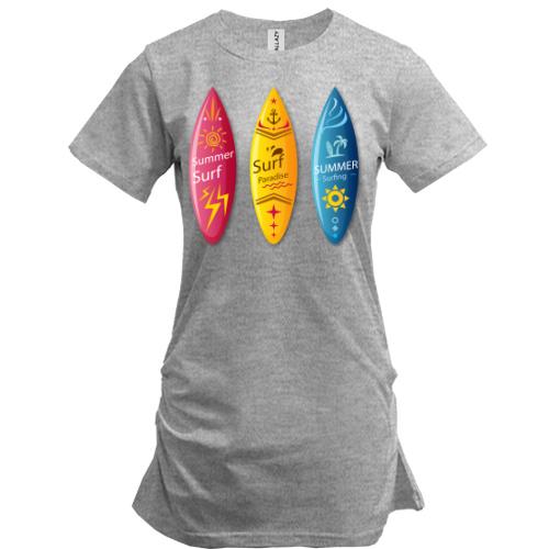 Подовжена футболка surf summer