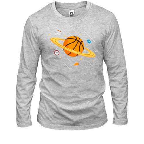 Лонгслив с баскетбольным мячом планетой