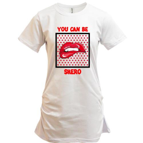 Подовжена футболка You can be shero
