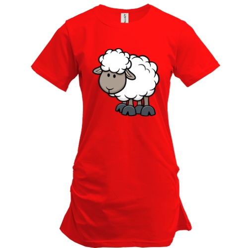 Подовжена футболка з овечкою