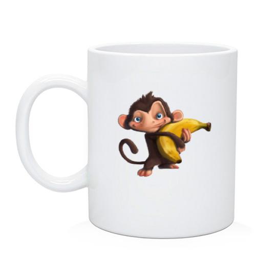 Чашка мартышка с бананом