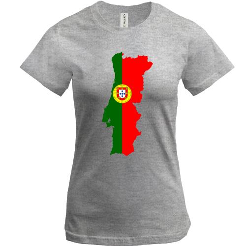 Футболка c картою-прапором Португалії