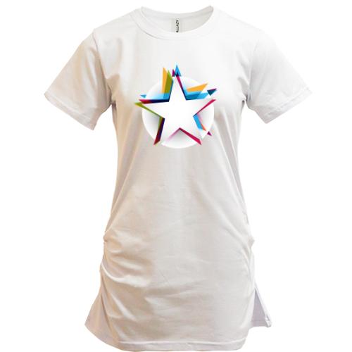 Подовжена футболка з зірками диско
