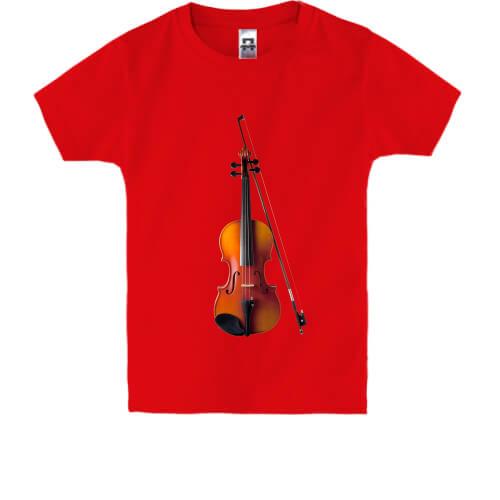 Детская футболка со скрипкой и смычком