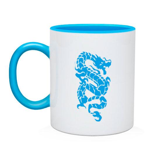 Чашка блакитний дракон