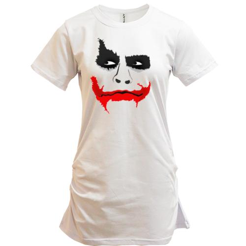 Подовжена футболка із зображенням обличчя Джокера