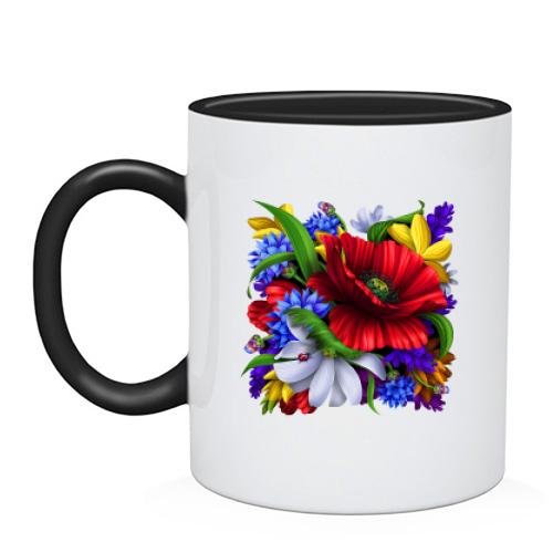 Чашка с цветочным орнаментом