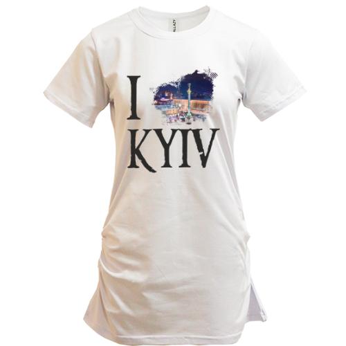 Подовжена футболка Я люблю Київ
