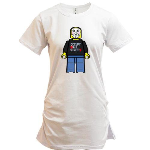 Подовжена футболка з лего-анонімусом