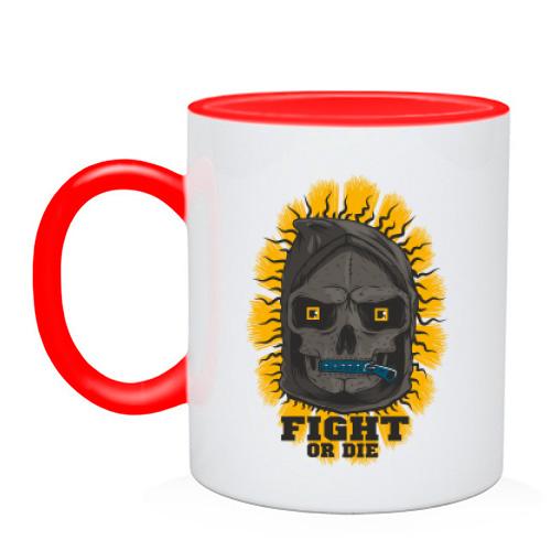 Чашка с надписью Fight or die