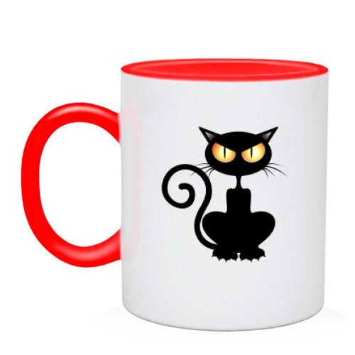Чашка для Хеллоуїна з чорним котом