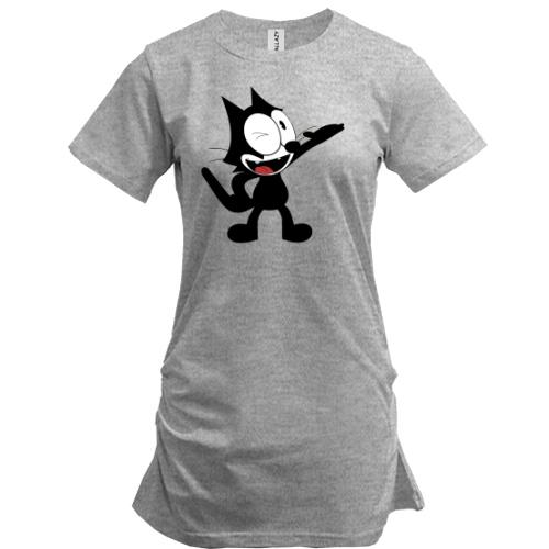 Подовжена футболка з чорним котом з Сімпсонів
