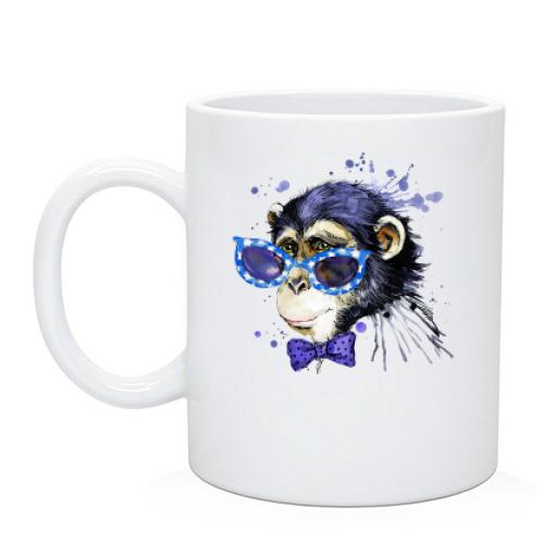 Чашка с обезьяной в очках