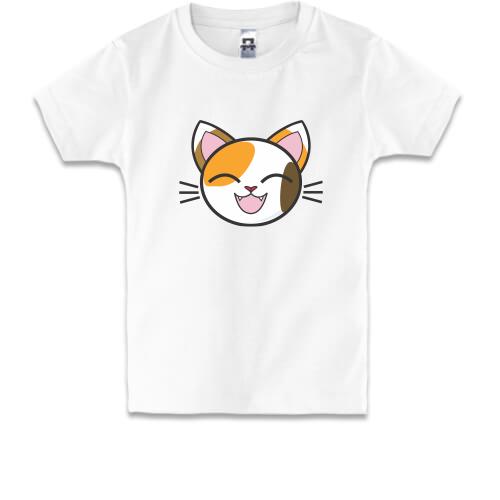 Детская футболка с довольным котом