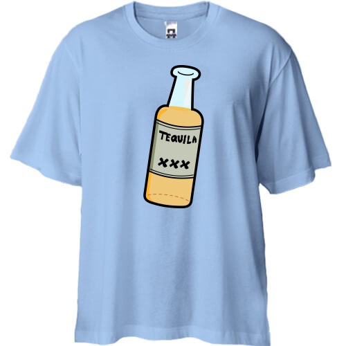 Футболка oversize с бутылкой текилы и надписью «TEQUILA XXX»