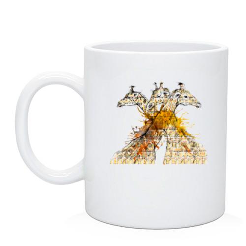 Чашка со стилизованными жирафами