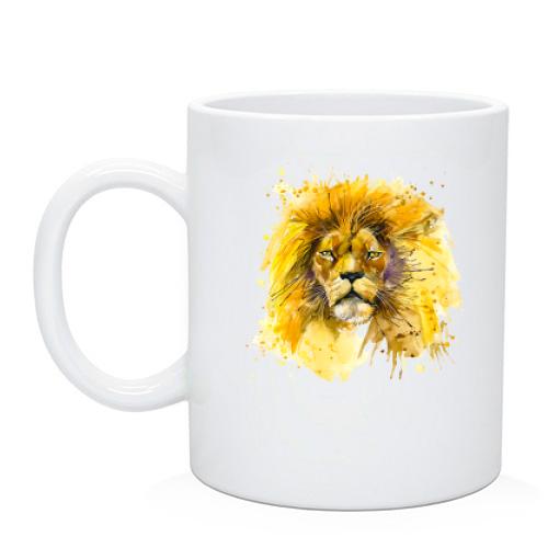Чашка с акварельным львом (2)