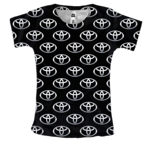 Женская 3D футболка с логотипом Toyota