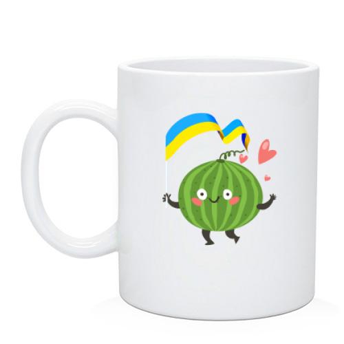 Чашка Кавун із прапором України