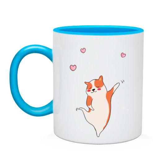 Чашка Cat with hearts