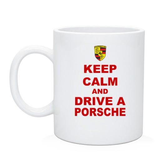 Чашка Keep calm and drive a Porsche