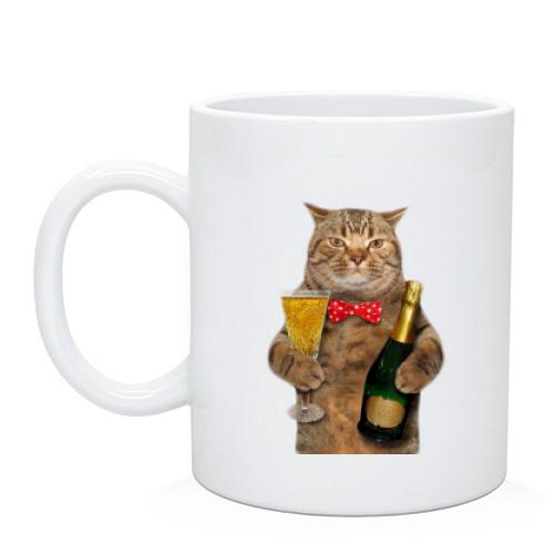 Чашка Кіт з шампанським