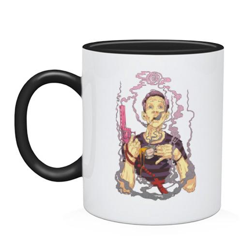 Чашка Man with a pink gun