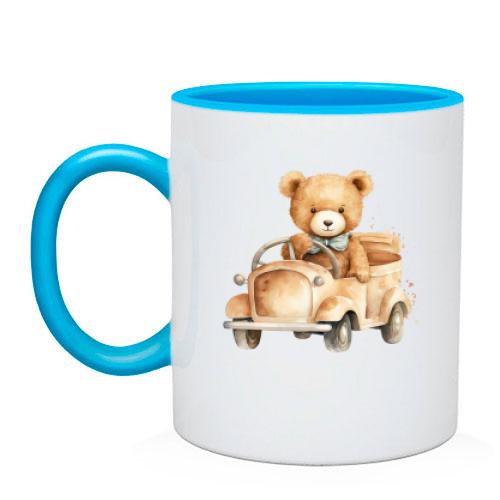 Чашка Плюшевий ведмедик на машині