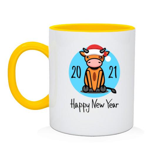 Чашка с бычком Happy New Year