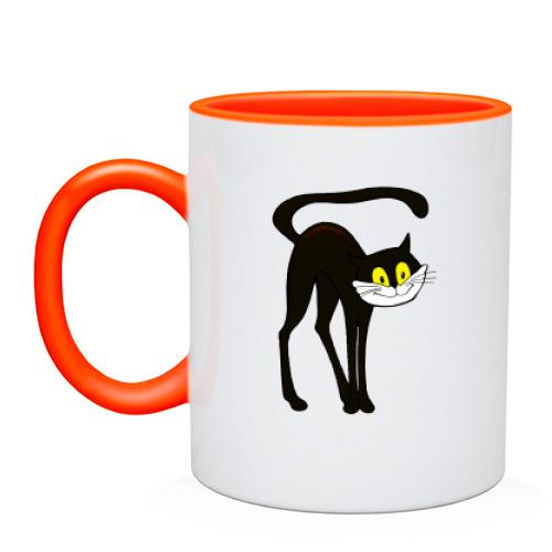 Чашка з чорним котом з мультфільму 