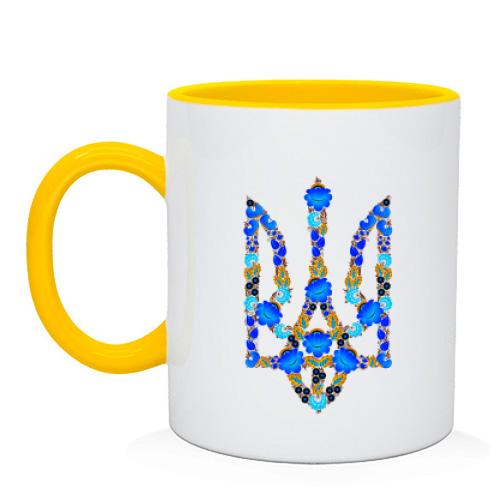 Чашка с гербом Украины в стиле писанки